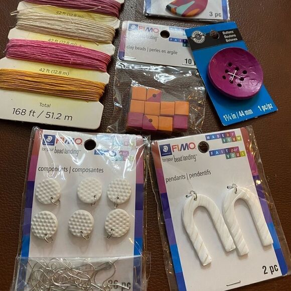 NWT jewelry findings lot of 6 cord/ clay/ earring hooks  # 0804 - Picture 1 of 6